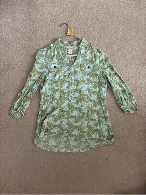 Matilda Jane Mint Green Floral Split-Neck Blouse